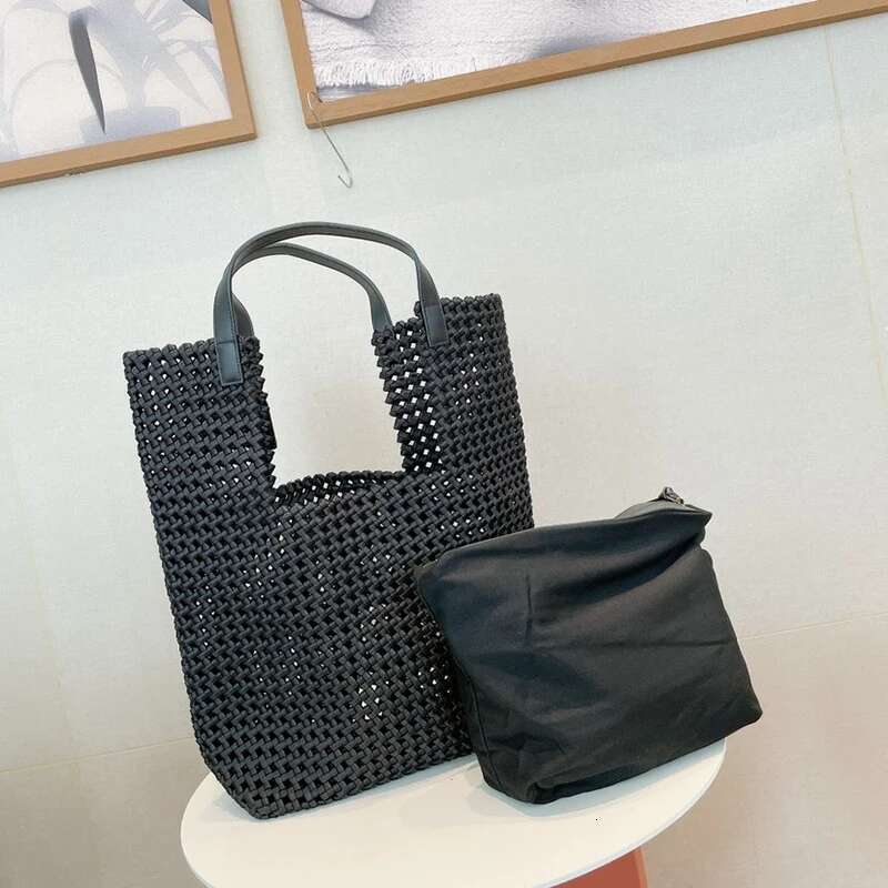 INS Japanese Style Versatile Casual Black PU Leather Hot Vintage Large Capacity Totes For Women Woven Purses And Handbags