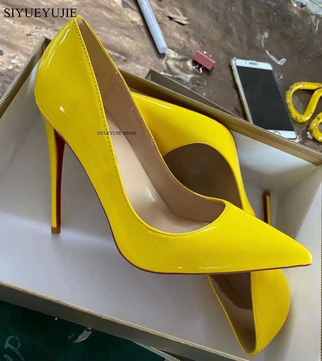 Classic Black patent leather High Heels Woman Pumps 12cm Tacones Pointed Toe Stilettos Talon Femme Sexy Wedding Shoes