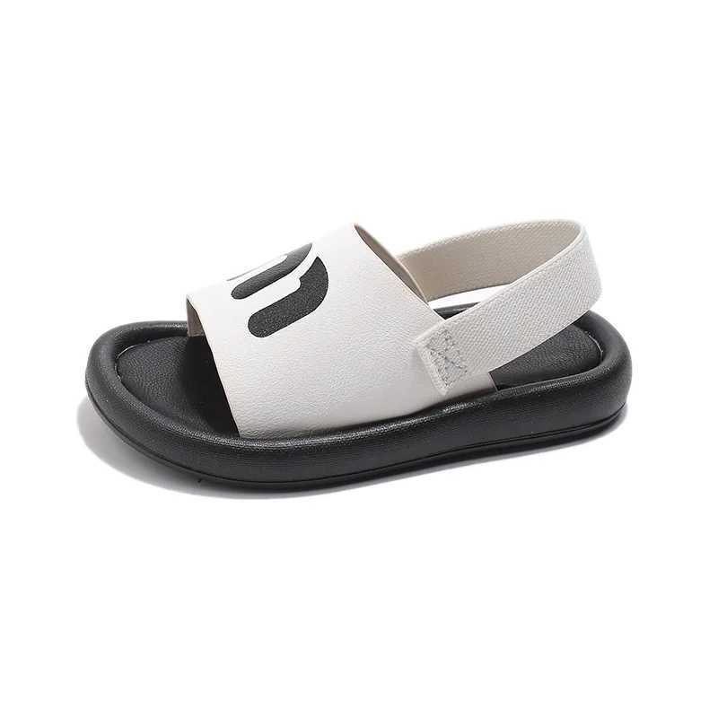 Sandals 2025 Summer New Children Beach Sandals for Girls Boys Fashion Korean Style Soft Sole Anti-slippery Versatile Chic Open-toe ShoesY25011690HG