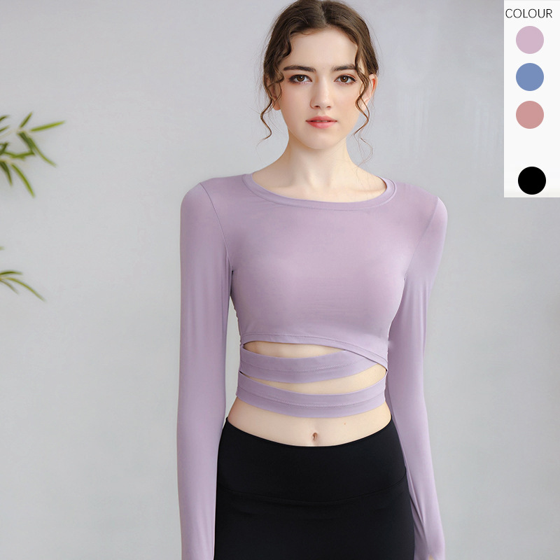 Women's sports shoulder strap yoga suit quick drying casual premium fitness suit worn for slimming and naked feeling breathable top
