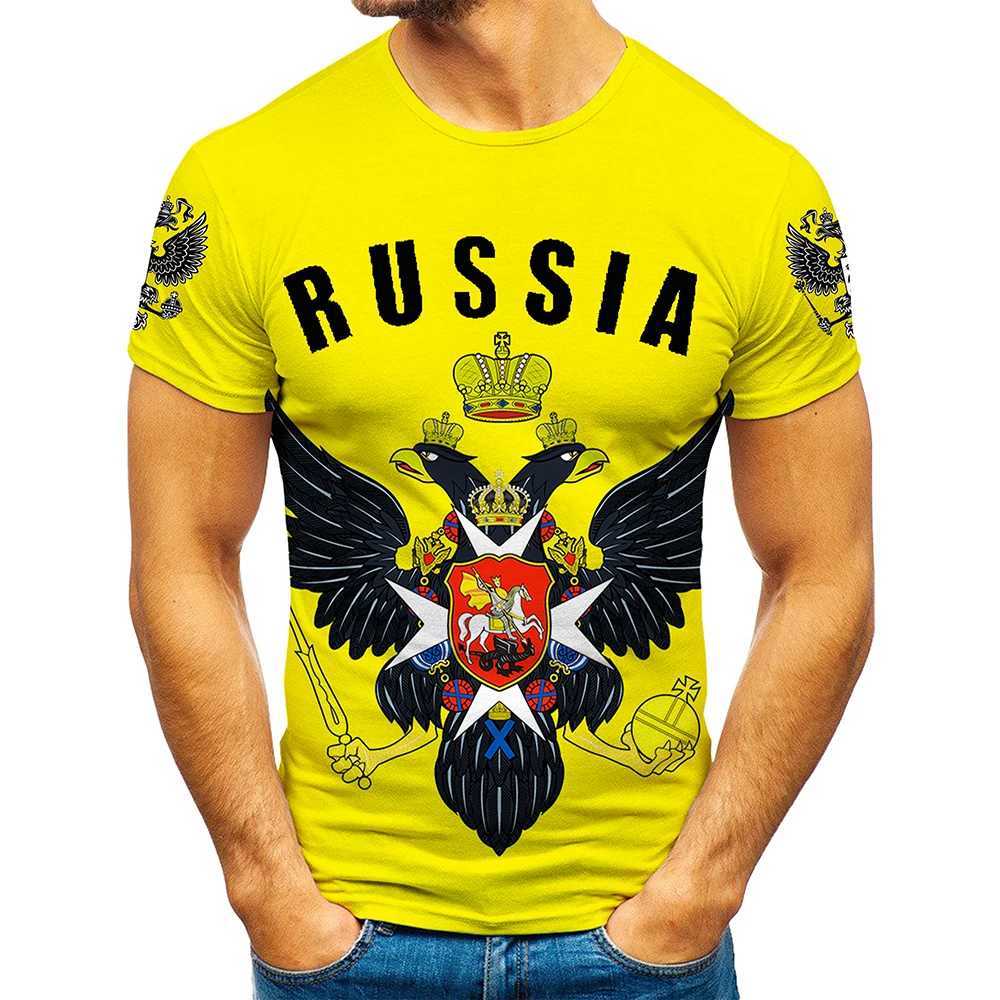 Russian Tee Tops Men/Women 3D Russia Flag Eagle Print Summer Casual T-shirt Unisex Hip Hop Punk Rock Tee Shirt Plus SizesXJ250117