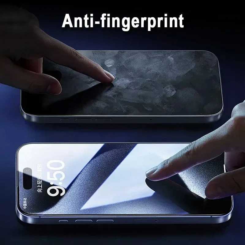 Anti fingerprint matte tempered film screen protector for iPhone 15/16/Pro/Max privacy matte shatterproof film O250116