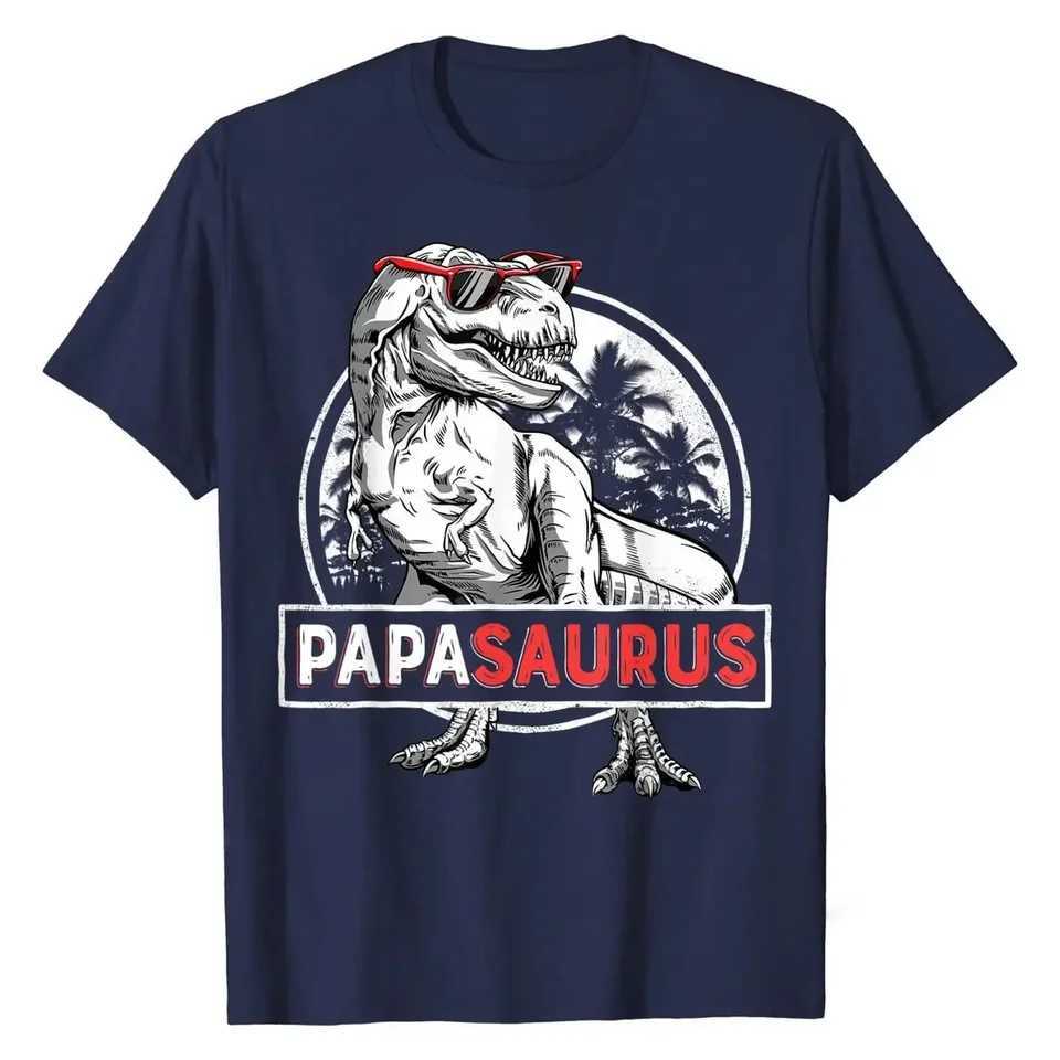 Papasaurus T shirt T rex Papa Saurus Dinosaur Men Dad Daddy Classic Cotton Boy Tops Tees Crazy Faddish T Shirts StreetwearXJ250117