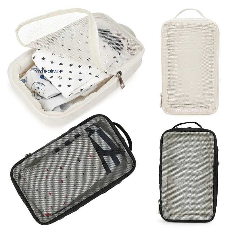 Portable Baby Travel Storage Organizer Bag Diaper Clothes Hanging Mesh Pouch Mommy Outting Bag Baby Diaper Storage BagsXJ250117