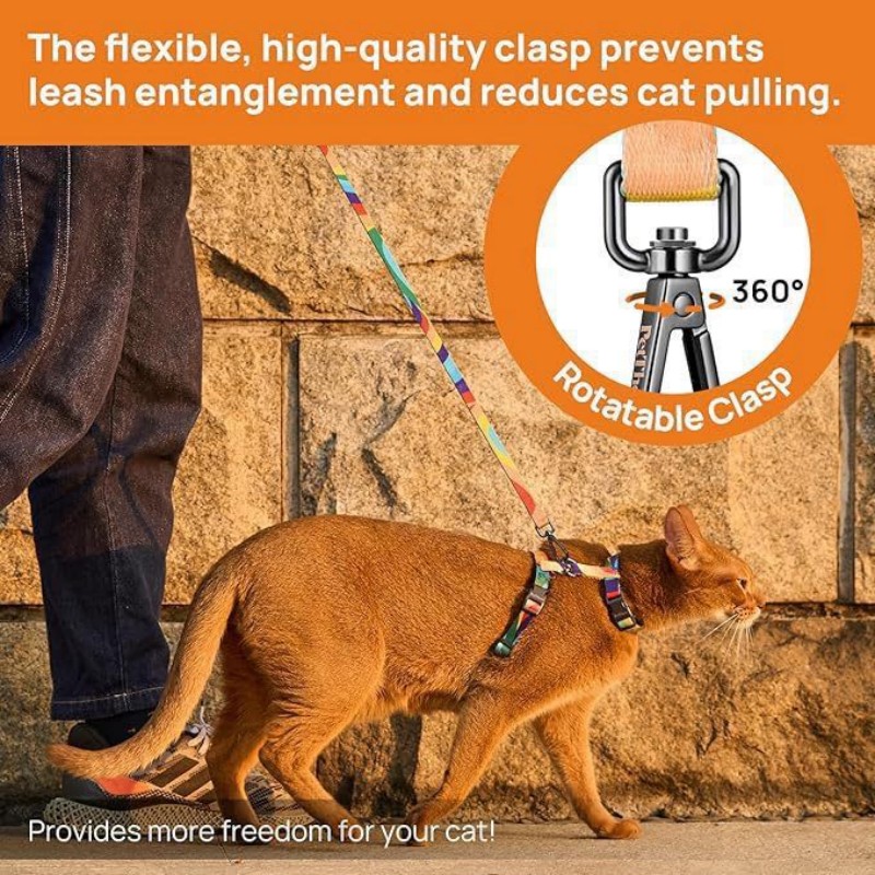 Adjustable soft vest shoulder strap for cats to protect them from slipping away. Colorful and perfect chest strap as a pet product