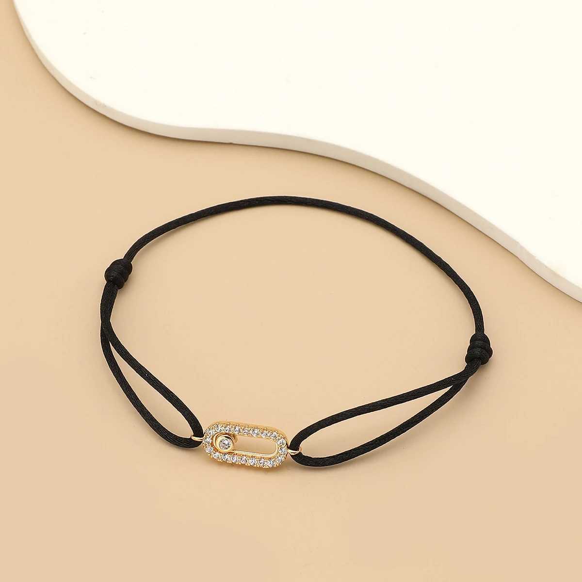 2024 New Simple Fashion Women Can be moved Zircon Rope Bracelet Lace up Chain Adjustable Rope Bracelet jewelry accoryXJ250117