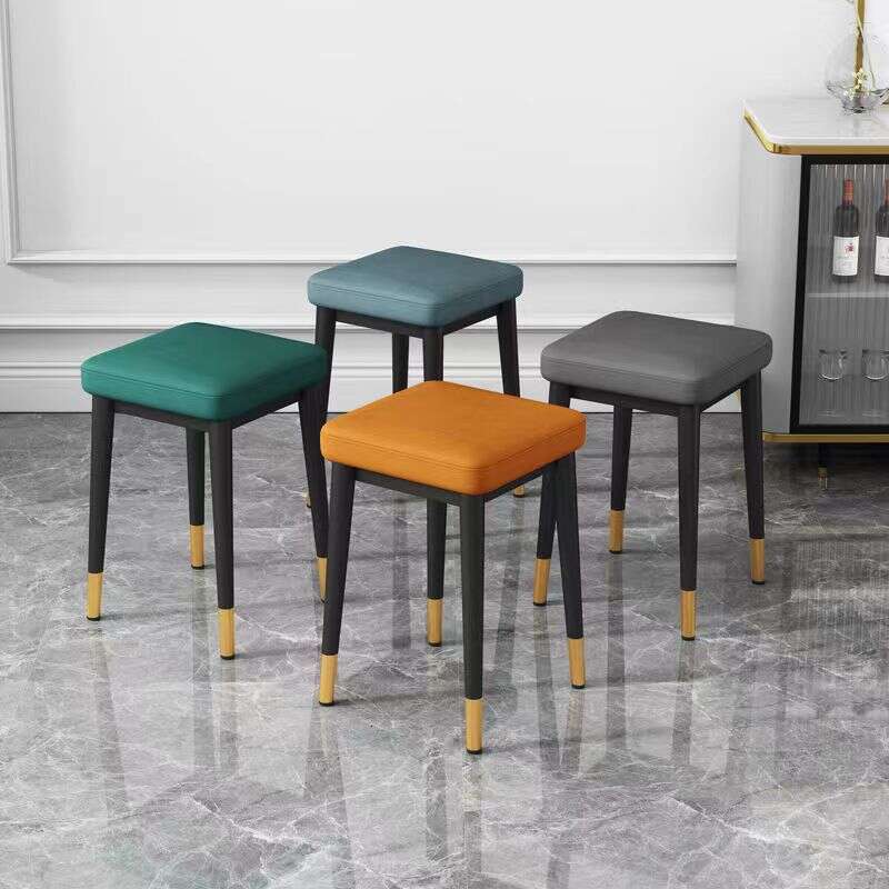 0157 Light for home use, stackable square latex cushion, living room small stool, modern simple and creative dining table round stool