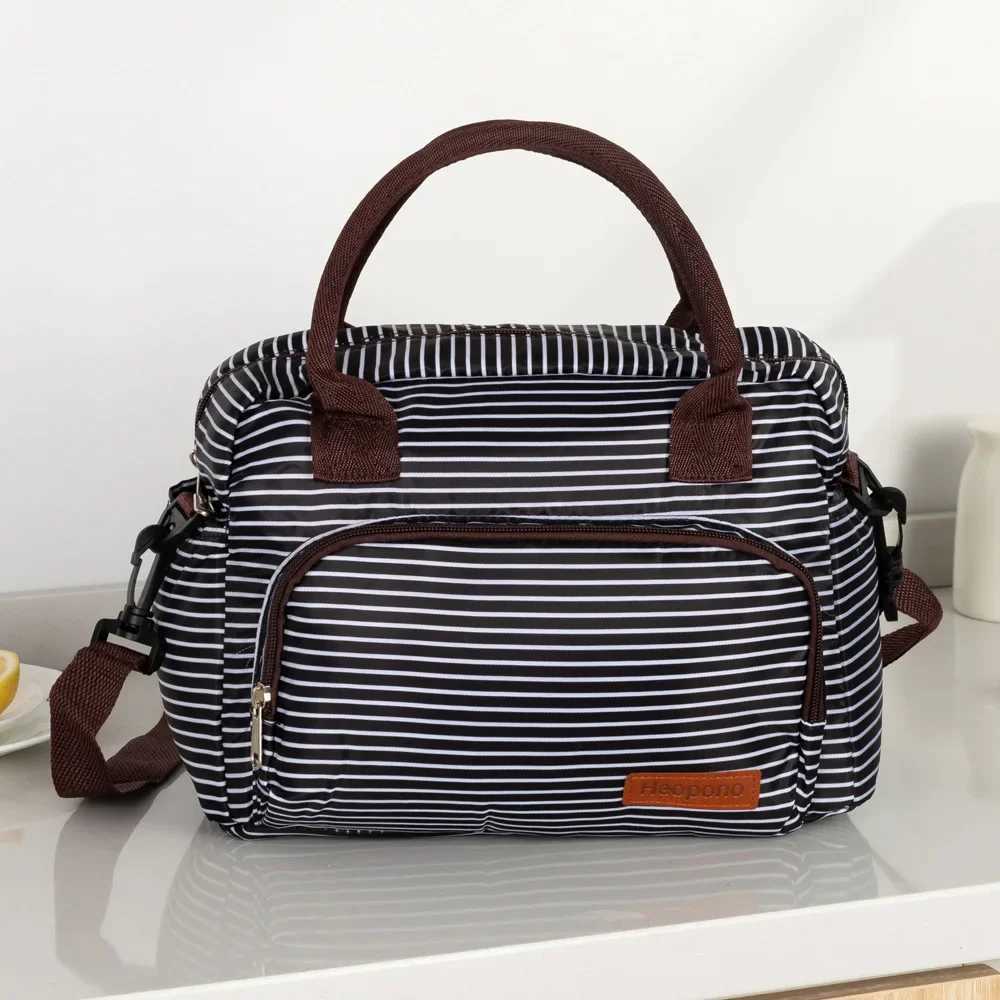American Modern Simple Portable Mommy Ice Bag Diaper Bag Backpack Large Volume Fruit Cake Oxford Printed Crossbody Lunch BagXJ250117