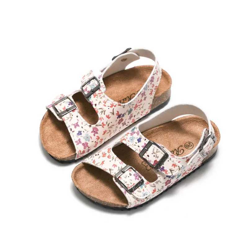 Sandals Kids New Style Cork Sole Anti-slip Casual Kids Shoes Size Childrens Slippers Girls Boys Sandals Summer New 2021Y250116UYJ4