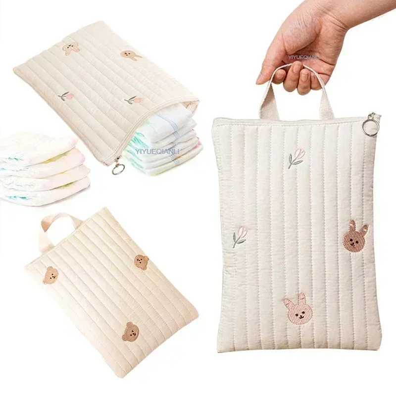 Cotton Baby Diaper Bag Nappy Pouch Travel Stroller Storage Bags South Koreas Ins Cute Bear Embroidery Mommy Bag HandbagsXJ250117