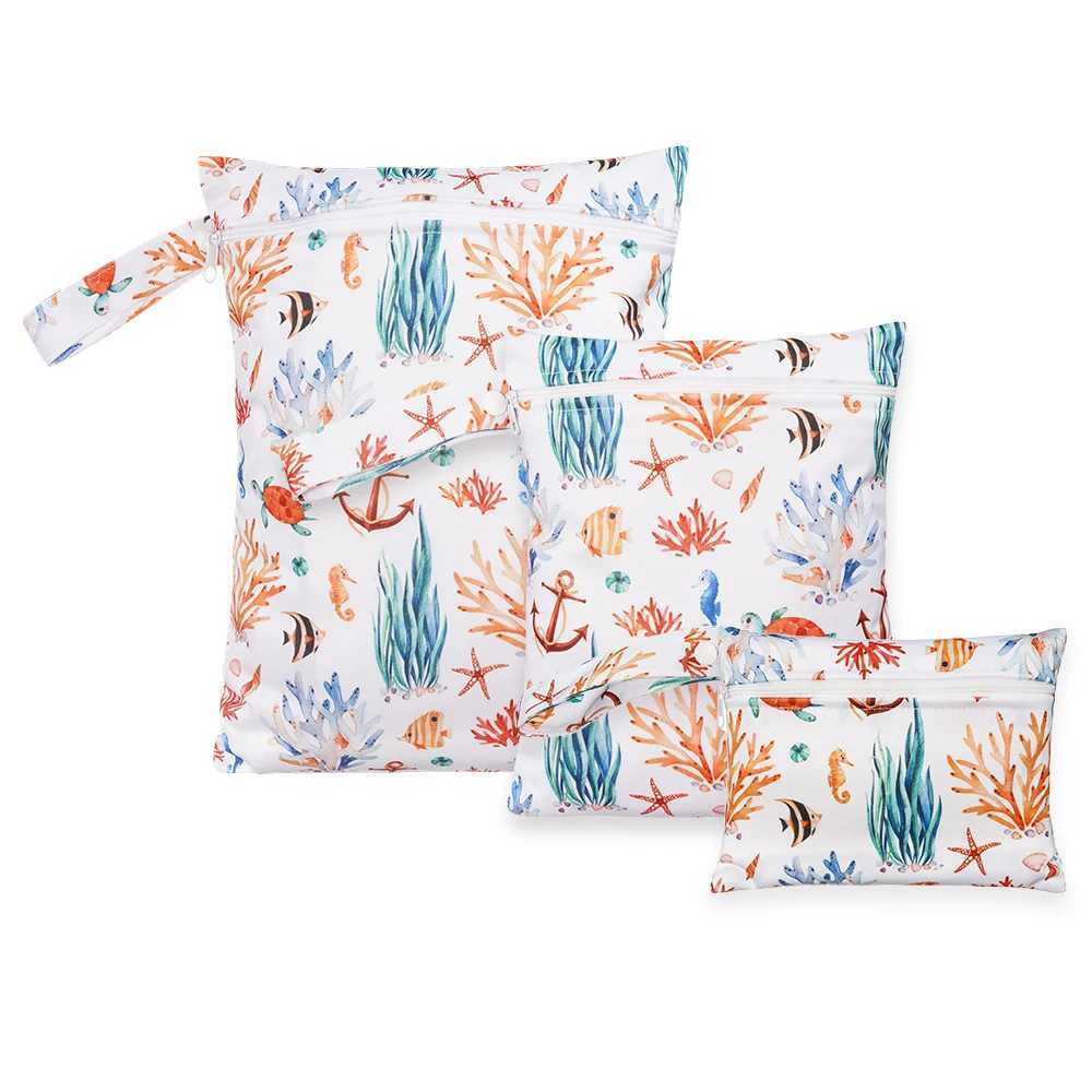 HappyFlute New 3Pcs Set Smooth Zipper Pocket Multi-Scenario Use Can Be Hung Waterproof Reusable Diaper Cover WetBagXJ250117