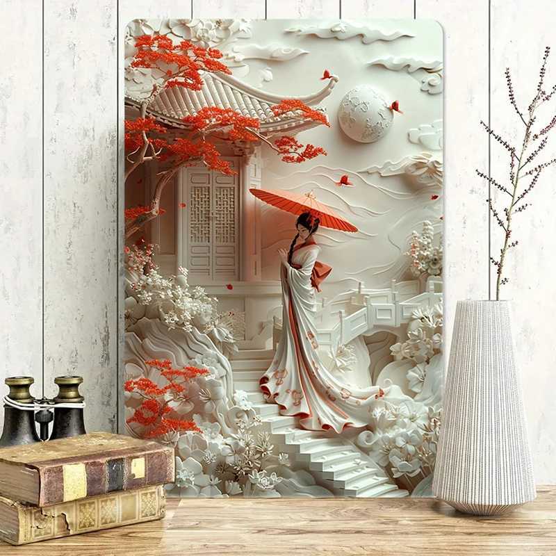 1Pc Vintage Japanese Style Metal Wall Painting Art Sign 2D Plane Made of Alumi Sign for Cafe Home Garden Store Bedroom DecorXJ250116