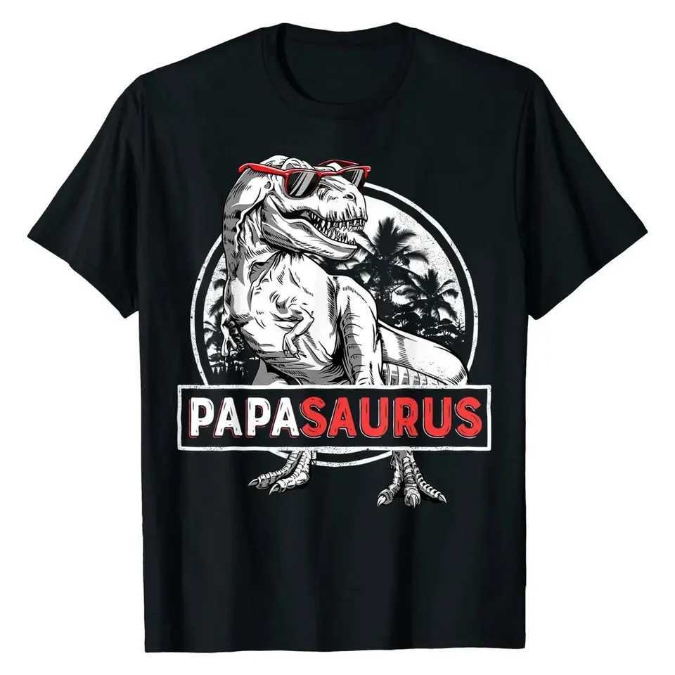 Papasaurus T shirt T rex Papa Saurus Dinosaur Men Dad Daddy Classic Cotton Boy Tops Tees Crazy Faddish T Shirts StreetwearXJ250117