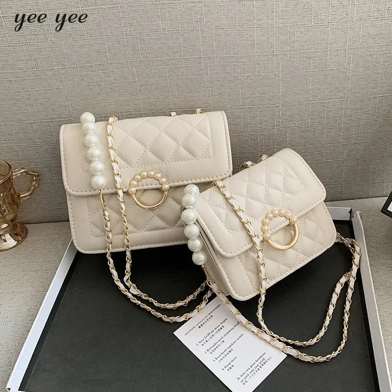 Women Pu Leather Trend Crossbody Bag Fashionable Diamond Grid Small Shoulder Bag White Black Travel Crossbody Bags 250114
