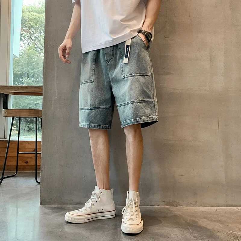 Mens Short Jeans Pants with Pockets Cargo Straight Big Size Male Denim Shorts Oversize Xxxl Korean Fashion Original Summer Y2kXJ250117