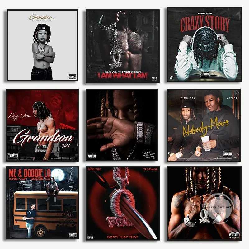 King Poster Von Welcome To OBlock Art Hip Hop Music Album Cover Poster Prints Canvas Painting Picture Room Wall Art Home DecorXJ250116