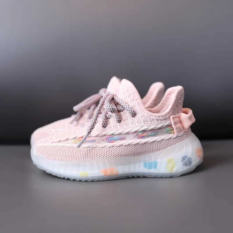 Athletic Outdoor Children Shoes Casual Fashion Breathable Boys Girls Sports Running Shoes Soft Bottom Non-Slip Kids SneakersY250116F3P4