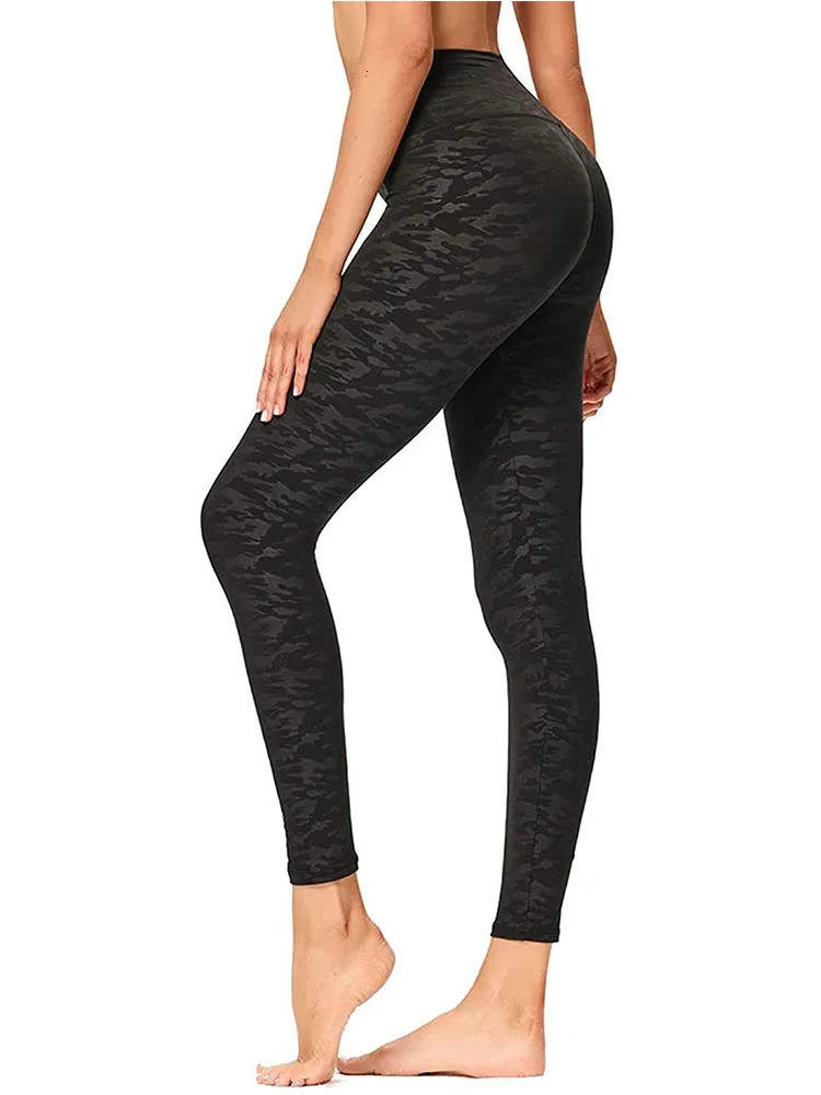 Fashion leopard print pants ninepoint highwaisted leggings yoga slimfit waistband hip lift sweatpants 250113