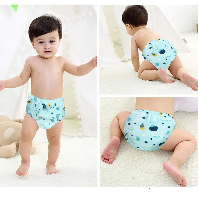 Baby Reusable Diapers Panties Potty Training Pants For Children Ecological Cloth Diaper Washable Toilet Toddler Kid Cotton Nappy 250113