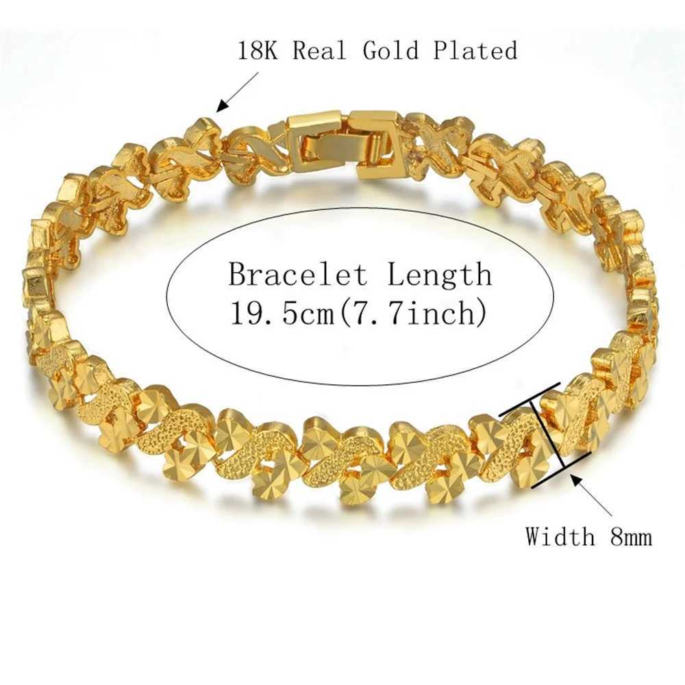 Womens Fashion Heart Chain Bracelet Gold Plated Vintage Bracelets Female Jewelry Party Anniversary Wedding Gift WholesaleXJ250117