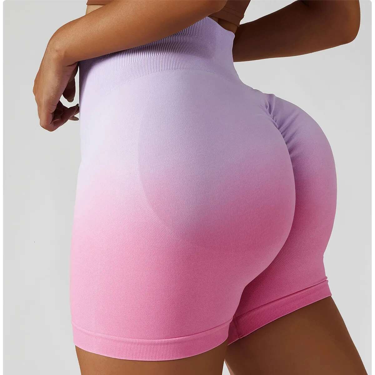 Ddmytiger China Domestic Gradient Seamless Yoga Gym Running Workout Tight Sports Shorts Women S High Waist Elastic Butt Lifting Fiess Pants Ddmytiger