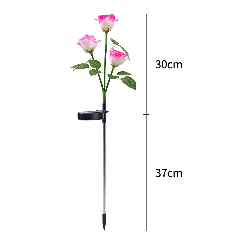 New solar rose flower light led simulation rose flower light solar ground plug lawn garden light