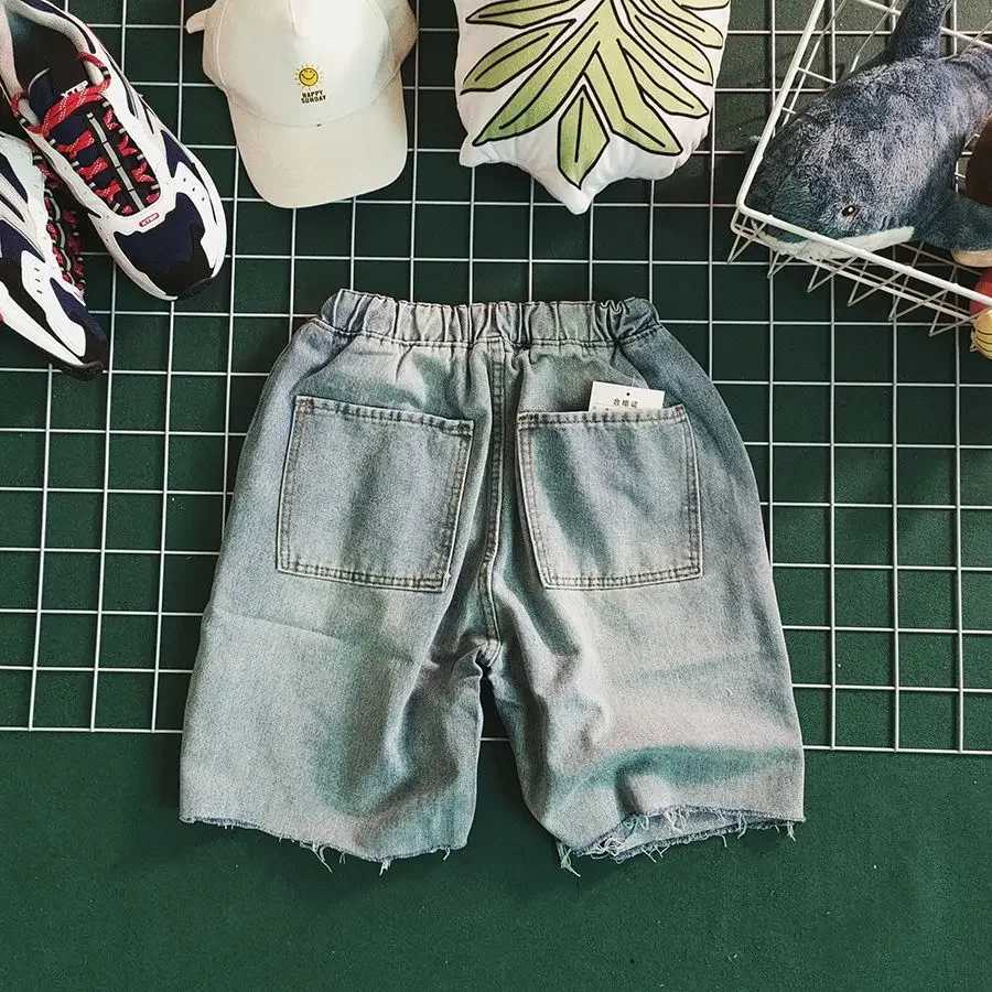 Mens Short Jeans Pants Long Half Bermuda Drawstring Male Denim Shorts Trend 2024 Y2k Fashion With Youthful Emo Sale Cut BlueXJ250117