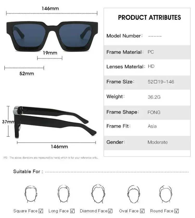 New Retro Classic Square Sunglasses For Women Men Fashion Luxury Brand Vintage Frame Sun Glasses Modern Female Male Shades UV40 W250116