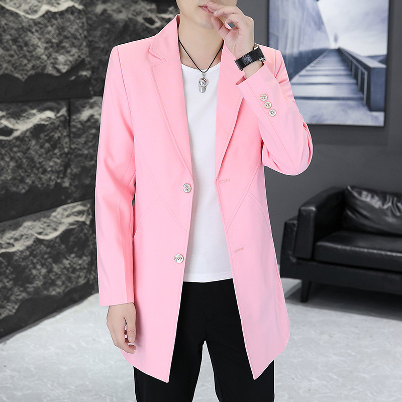 D117Youthful Men's Slim Cut Blazer - Seasonal Medium Length Jacket for Casual Style
