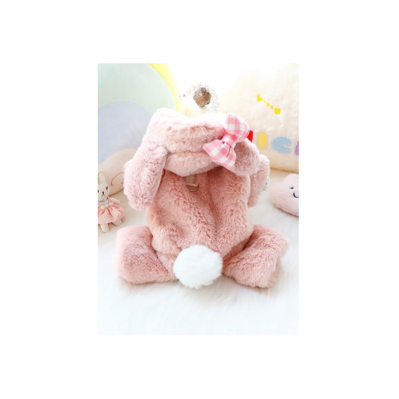 Soft Pet Rabbit Ears Cute Puppy Pajamas Winter Warm Dog Jumpsuits Cat Jumpsuits Chihuahua French Bulldog Dog Costumes