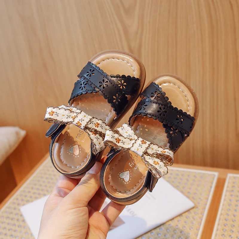 Sandals Toddler Girls Summer Sandals Children Hollow Princess Sandals with Butterfly-knot Infant Kids Cross Beach Shoes Soft BottomY250116RJBX