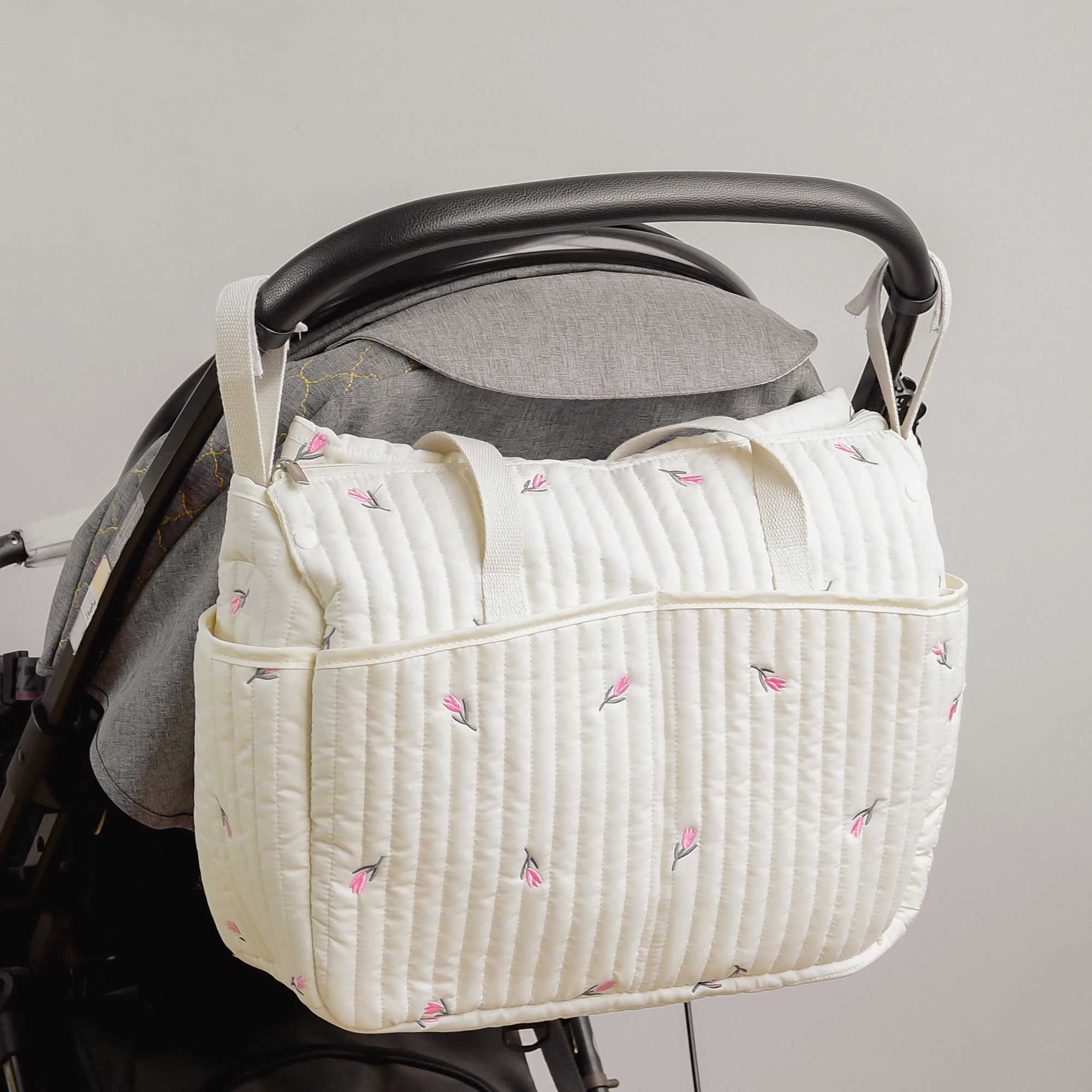 Bear Embroidered Tail Zipper Mother and Baby Bag Large Capaci Multifunctional Bag Lightweight Portable Mommy Bag for OutingsXJ250117
