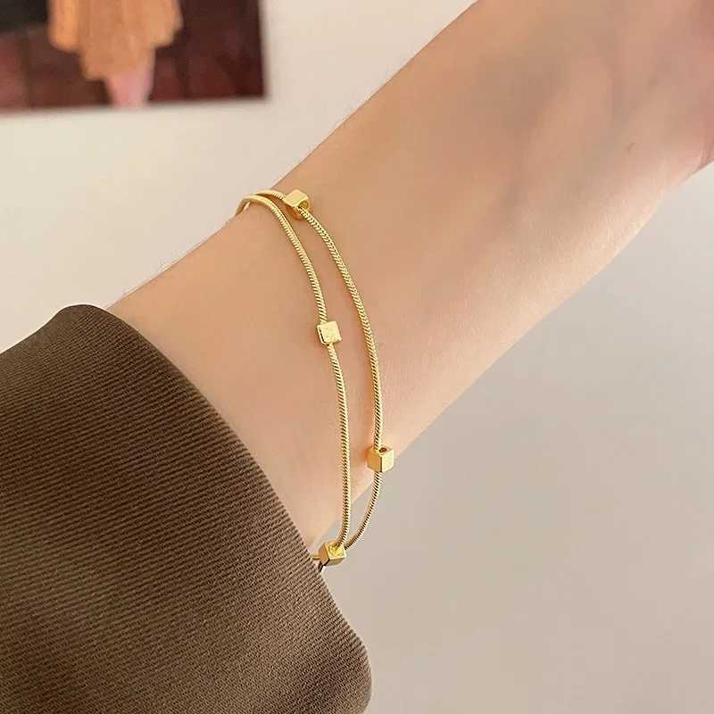 18k Gold Shiny Zircon Flower Bracelet for Women Girl Korean Temperament Exquisite Jewelry Gifts 925 Sterling Silver PlatedXJ250117
