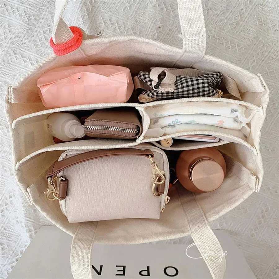 Womens Fashion Canvas Handbags Baby Care Diaper Bags Mom Shoulder Bag Large Capaci Feeding Bottle Storage Mummy Crossbody BagXJ250117
