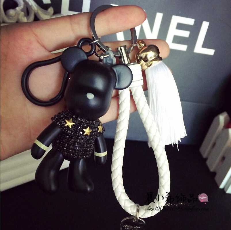 2021 Fashion Bomb Tassels Cartoon Popobe Gloomy Bear Keychain Cute Bag Charm Holder Cartoon Resin Key Chain W250116