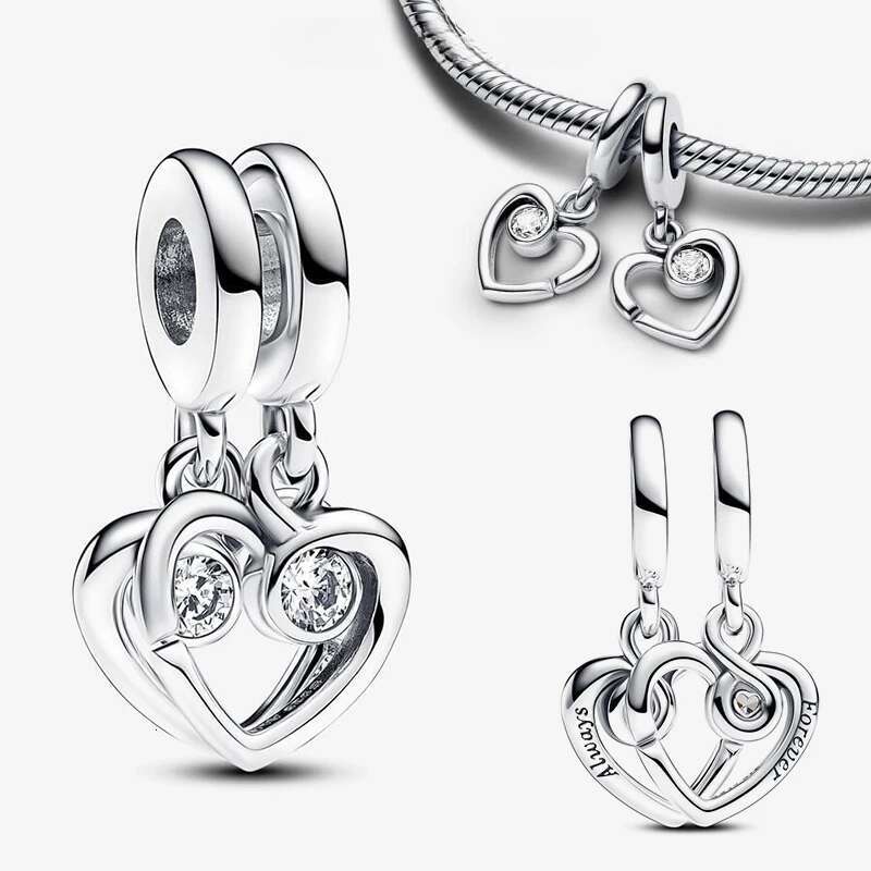 Classics 925 Sterling Silver Sun Moon And Stars Charm Beads Fits Silver snake chain Bracelets DIY for Women Heart Pendants Bead Jewelry Gifts