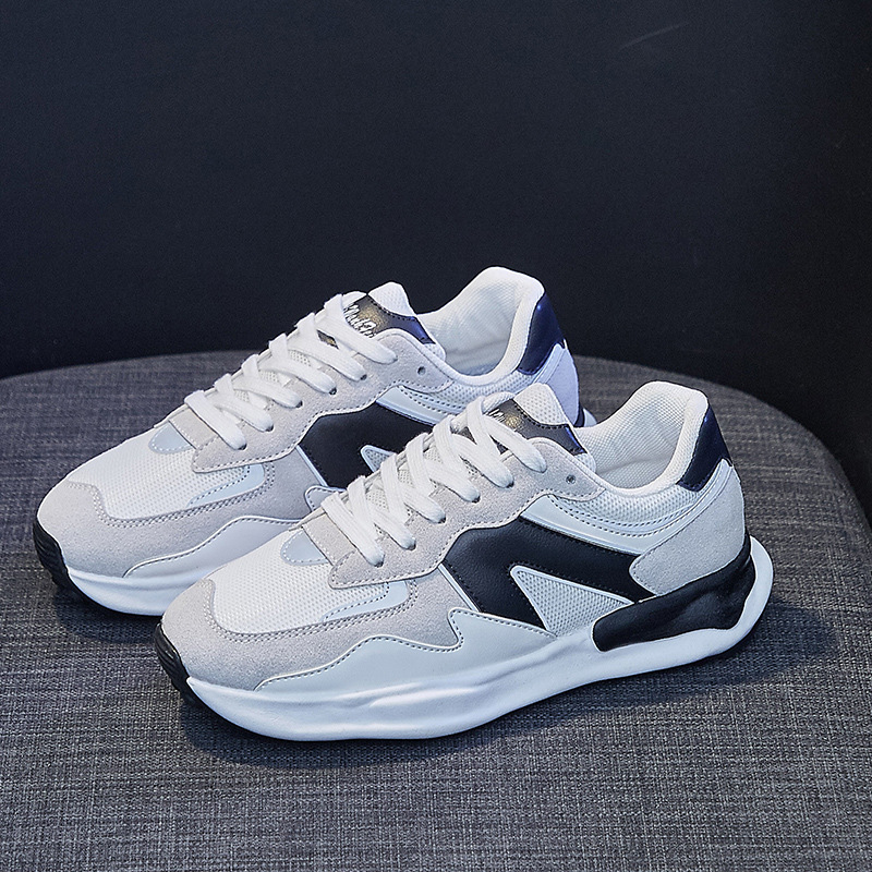 Women Sports Shoes Fashion Thick Sole Anti-slip Korean Version Running Versatile Training Sneakers Triple Black Beige Orange Free shipping