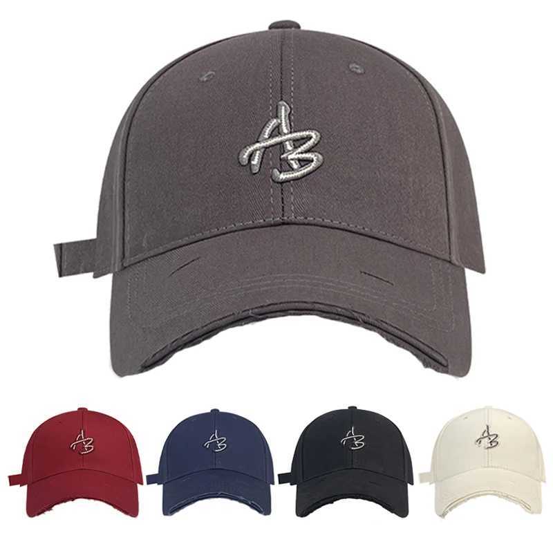 Ball Caps Ball Caps AB Letter Baseball Caps for Women Men Large Wide Brim Cotton Hard Top Peaked Cap Fashion Retro Casual Hat Sunshade Golf Sun Hats CL250117