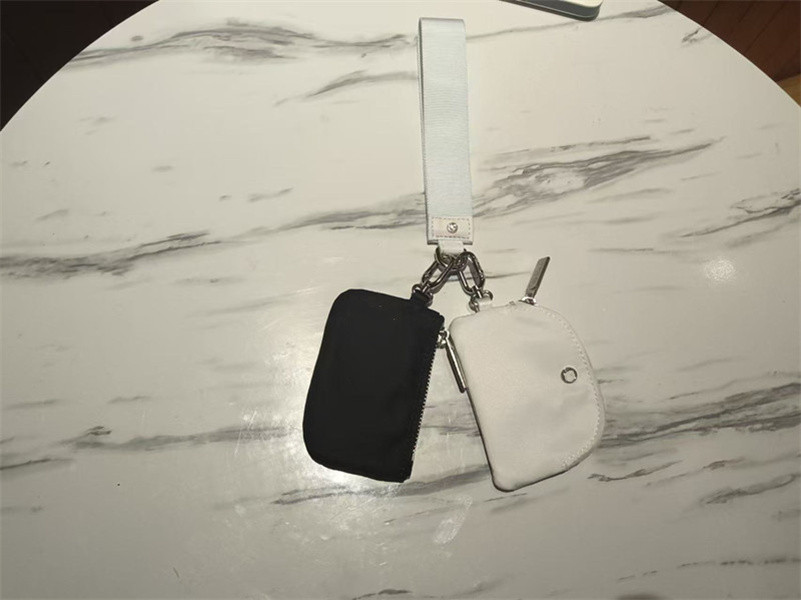 Mini Bag Charm Wristlet Keychain Dual Pouch Yoga Card Holder Fashion Lanyard Coin Purse Pocket L2509288RXL