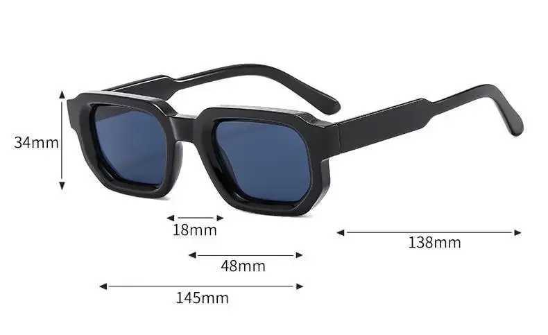 New Men Vintage Rectangle Frame Sunglasses Fashion Retro Sun Glasses Luxury Brand Design Glasses UV400 Eyewear Women Goggles W250116