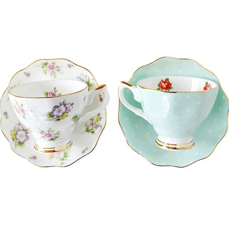 European Style Bone Coffee Cup Set Ceramic Tea Cup Coffee Cup Saucer English Afternoon Tea Ceramic Coffee Cup Set Z250102