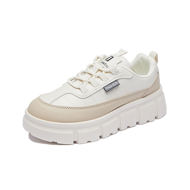 Women Casual Shoes Fashion Thick Sole Simple Design Versatile Triple Black Grey Khaki Free shipping