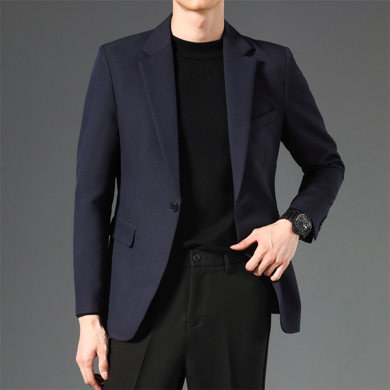 G117Stylish Men's Casual Small Suit - Slim Fit Long Sleeve Student Dress Code Ensemble