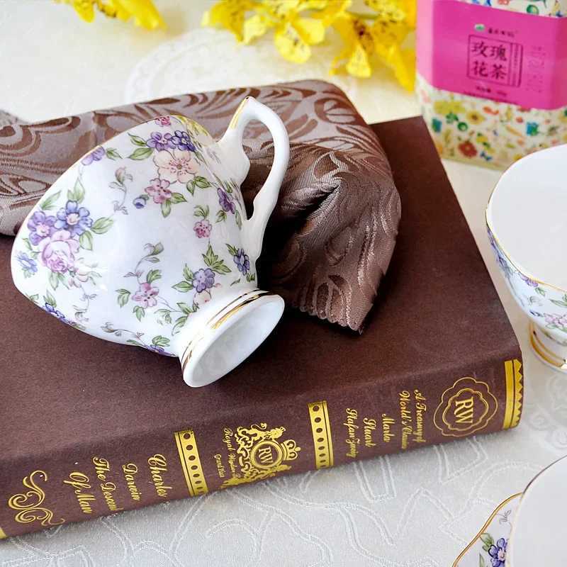European Style Bone Coffee Cup Set Ceramic Tea Cup Coffee Cup Saucer English Afternoon Tea Ceramic Coffee Cup Set Z250102