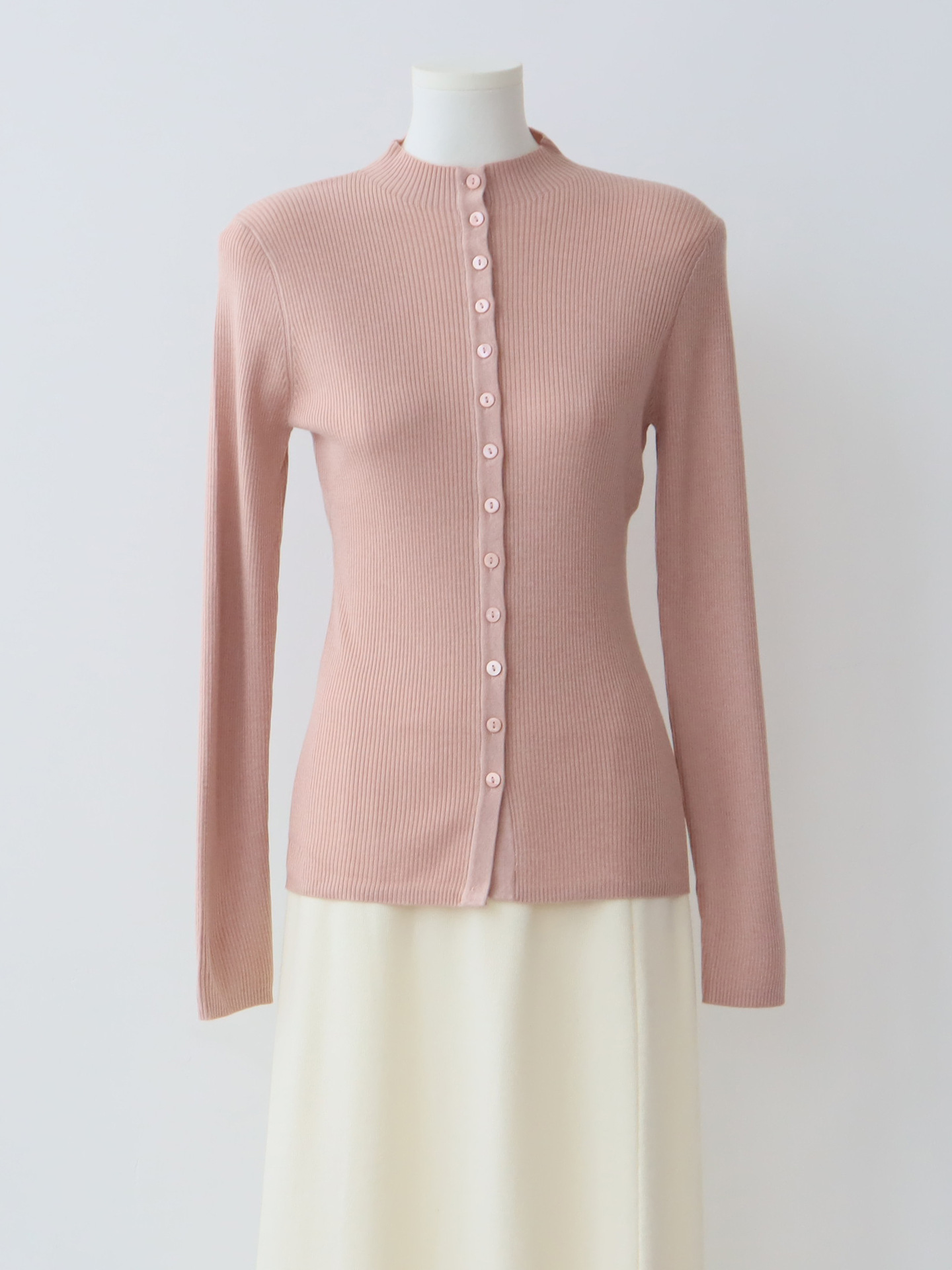 bbmy1 Elegant Woolen Knit Cardigan with French Cuff - Comfortable High Neck Slimming Layering Option for Women