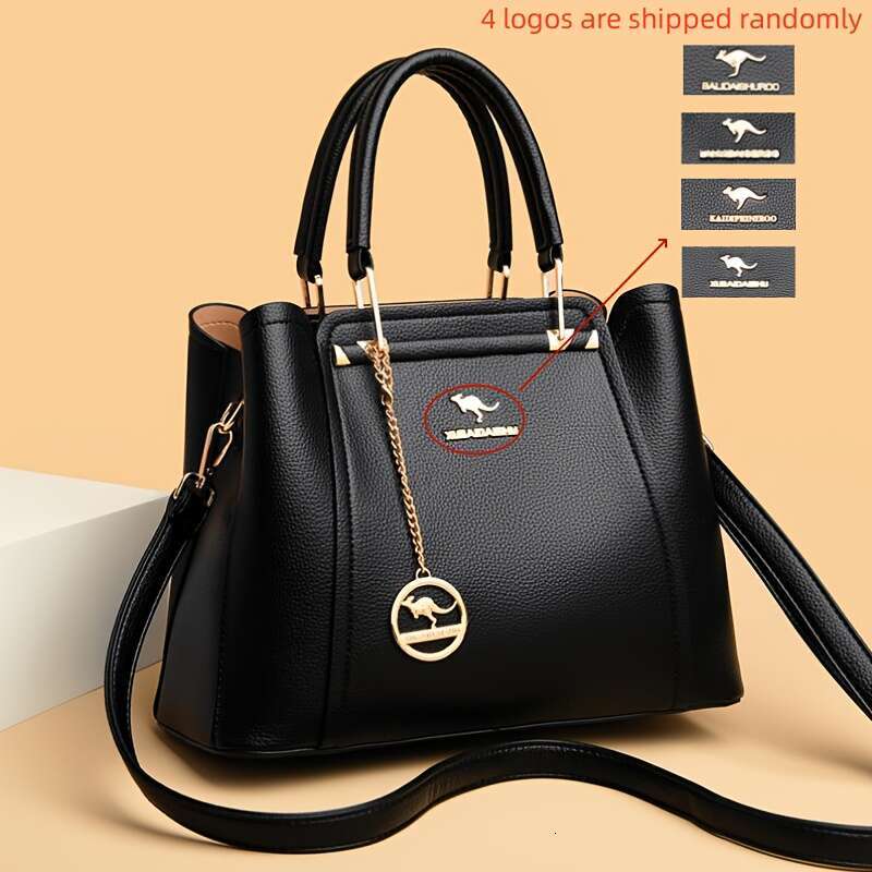 Elegant large capacity women's artificial leather bag - multifunctional handbag with detachable shoulder strap, zipper closure, polyester lining,