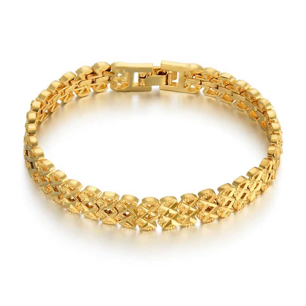 Tren Miniamlist Men Bracelet Jewelry Street Style Copper Metal Gold Plated Star Chain Bracelets For Women WholesaleXJ250117