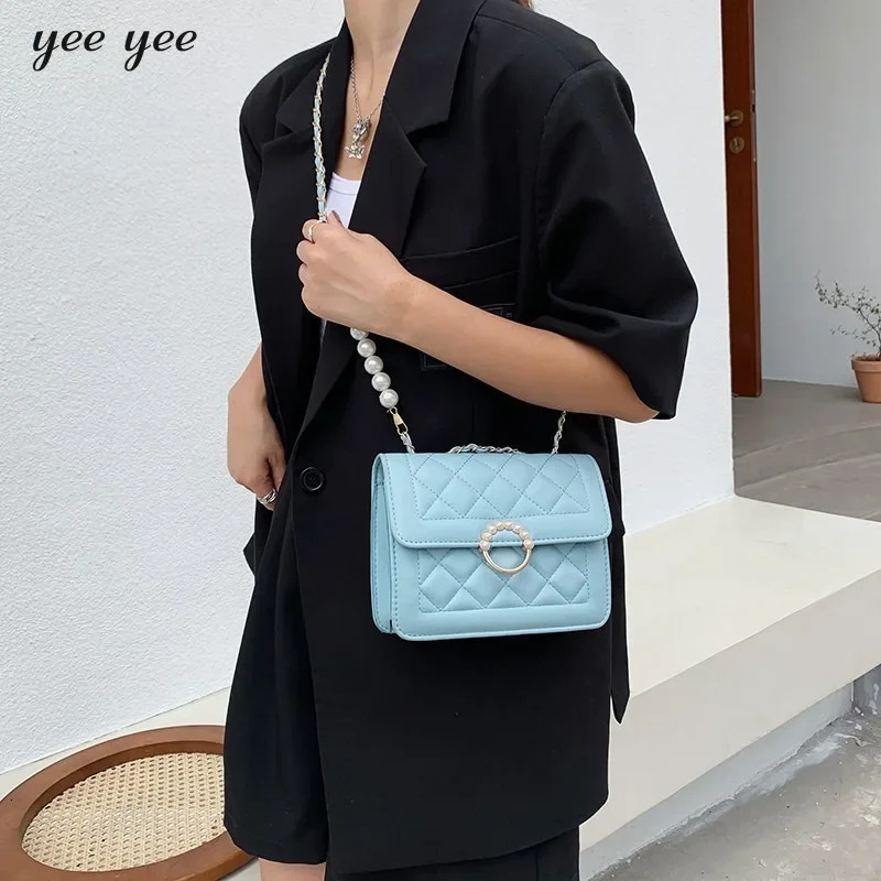 Women Pu Leather Trend Crossbody Bag Fashionable Diamond Grid Small Shoulder Bag White Black Travel Crossbody Bags 250114