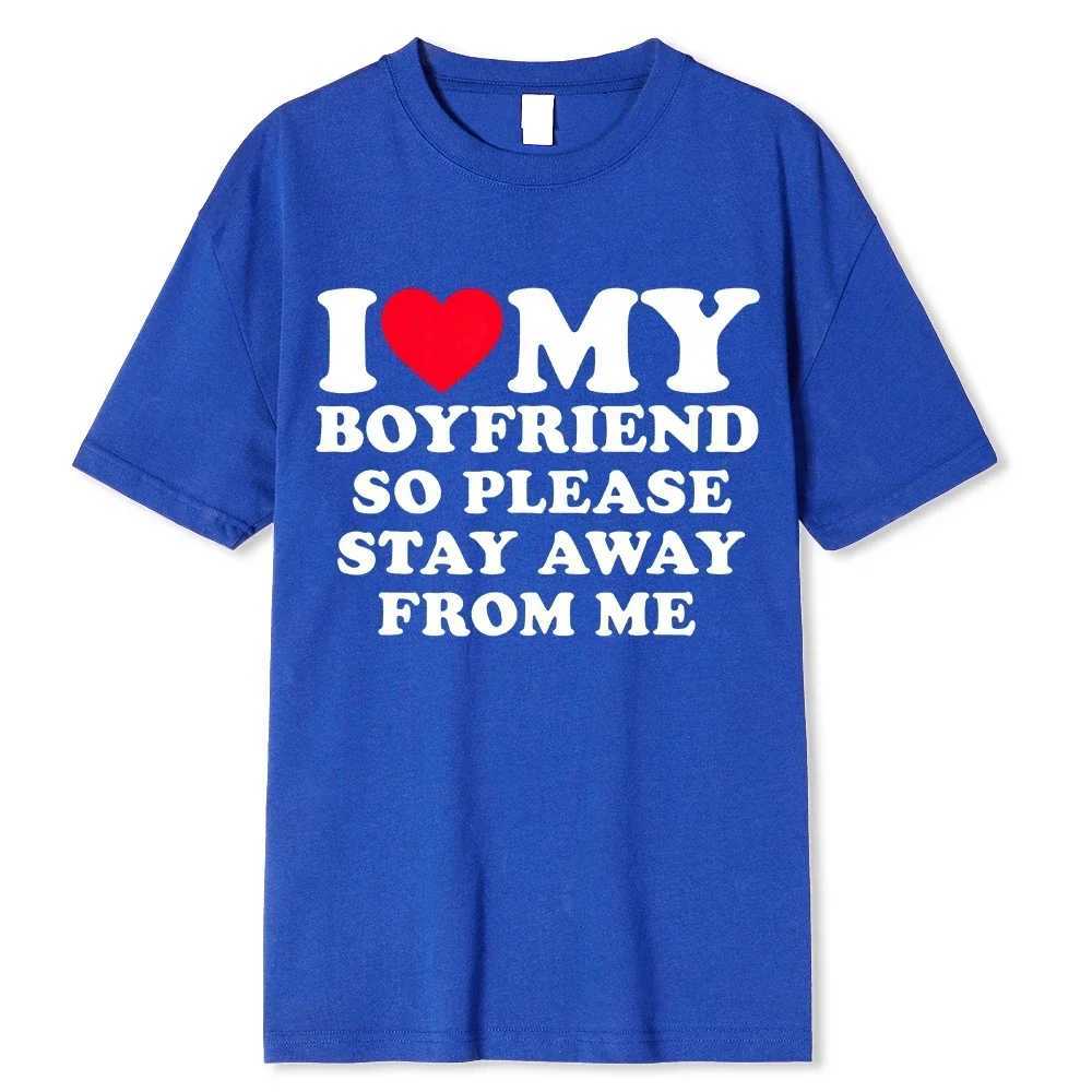 I Love My Girlfriend T Shirt Men Gift Valentines Day I Love My Boyfriend Clothes Funny Street Tee Tops Cotton Girls T-ShirtsXJ250117