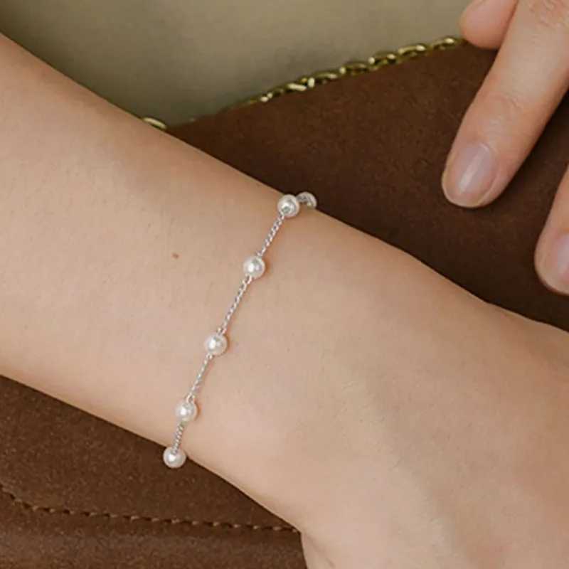 Mini Summer Pearl Bracelets for Women Fashion Silver Color Adjustable Elegant Pearls Bangle Fine Wedding Banquet Jewelry GiftsXJ250117